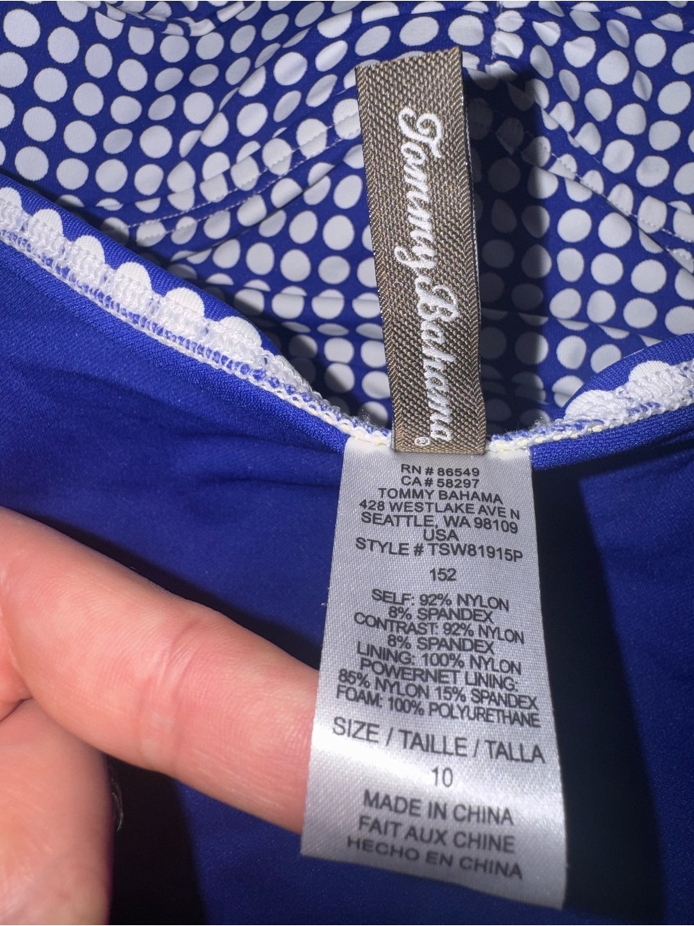 TOMMY BAHAMA BANDEAU ONE-PIECE SWIMSUIT - Picture 6 of 6